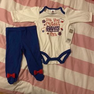 NFL apparel I’m the cutest giants fan onesie with pants size 0-3